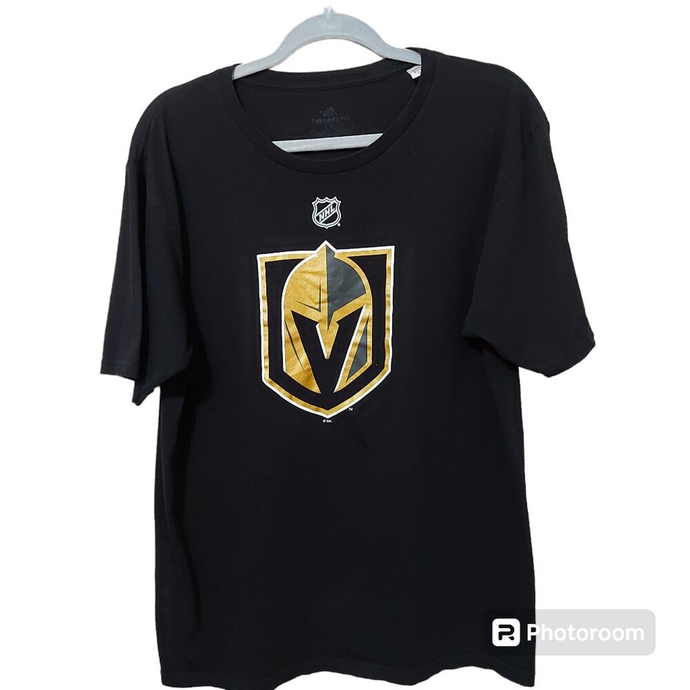 *Adidas Vegas Golden Knights Inaugural Season One David Perron 57 Black Logo Tee